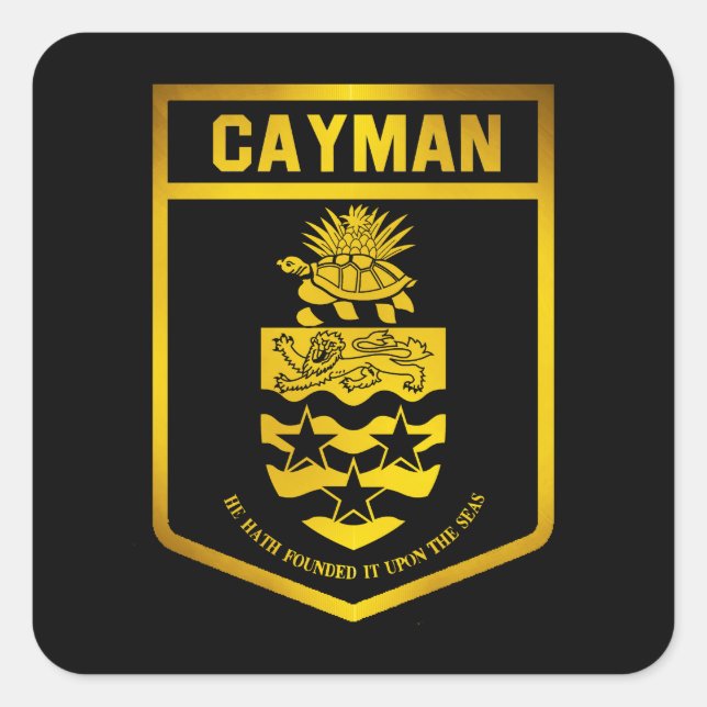 Cayman Islands Emblem Square Sticker (Front)