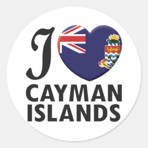 Cayman Islands Love Classic Round Sticker