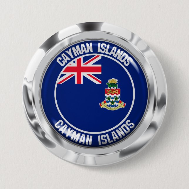 Cayman Islands Round Emblem 3 Inch Round Button (Front)