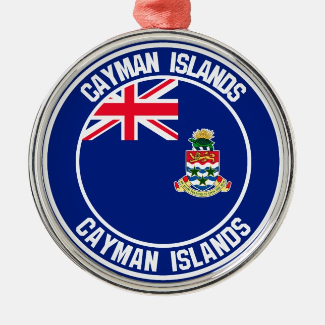Cayman Islands Round Emblem Metal Ornament (Front)