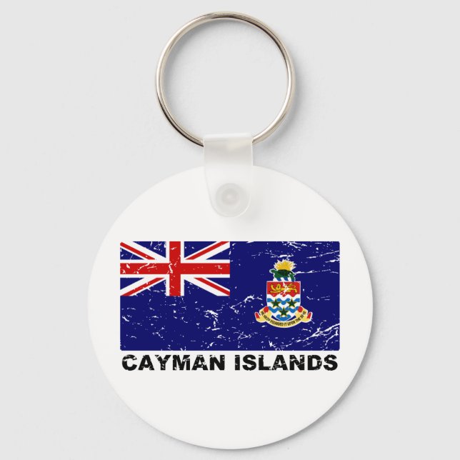 Cayman Islands Vintage Flag Keychain (Front)