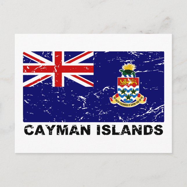 Cayman Islands Vintage Flag Postcard (Front)