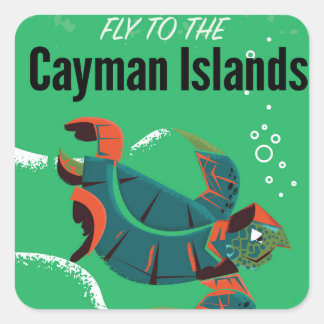 Cayman Islands vintage travel poster Square Sticker