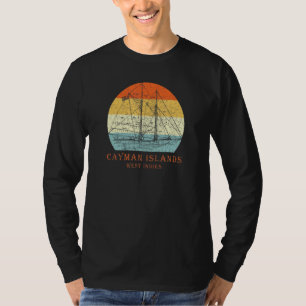 Cayman Islands West Indies Vintage Sailboat Vacati T-Shirt