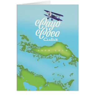 Cayo Coco Cuba vintage style map.