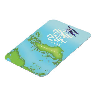 Cayo Coco Cuba vintage style map. Magnet