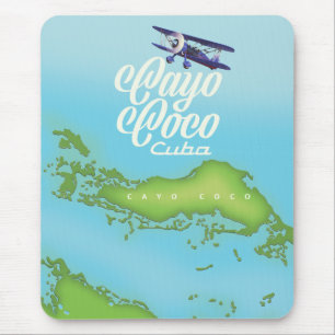 Cayo Coco Cuba vintage style map. Mouse Pad