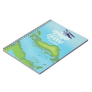 Cayo Coco Cuba vintage style map. Notebook
