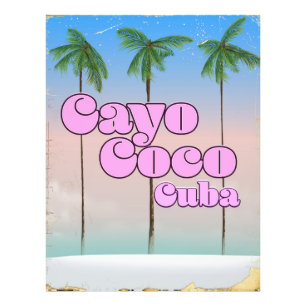 Cayo Coco Cuba vintage travel poster