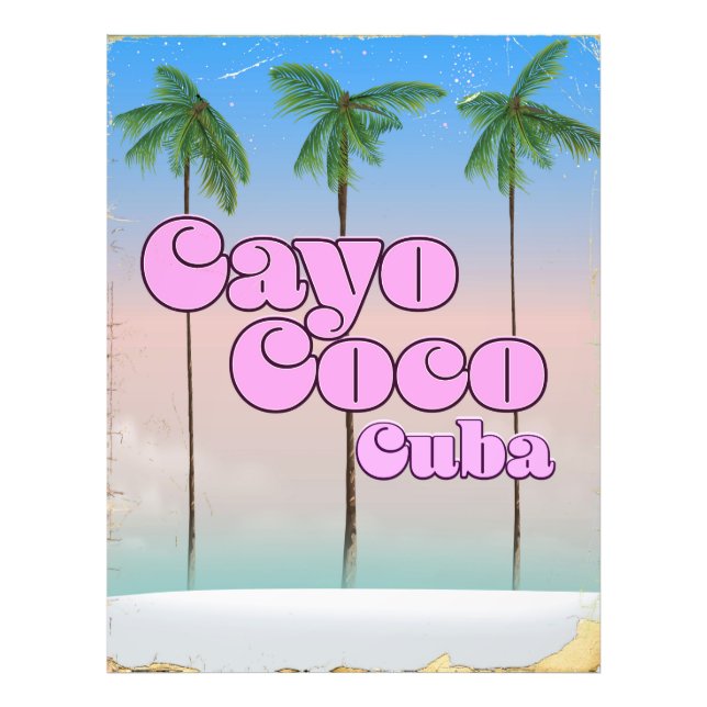 Cayo Coco Cuba vintage travel poster (Front)