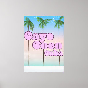 Cayo Coco Cuba vintage travel poster Canvas Print