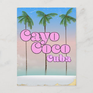 Cayo Coco Cuba vintage travel poster Postcard