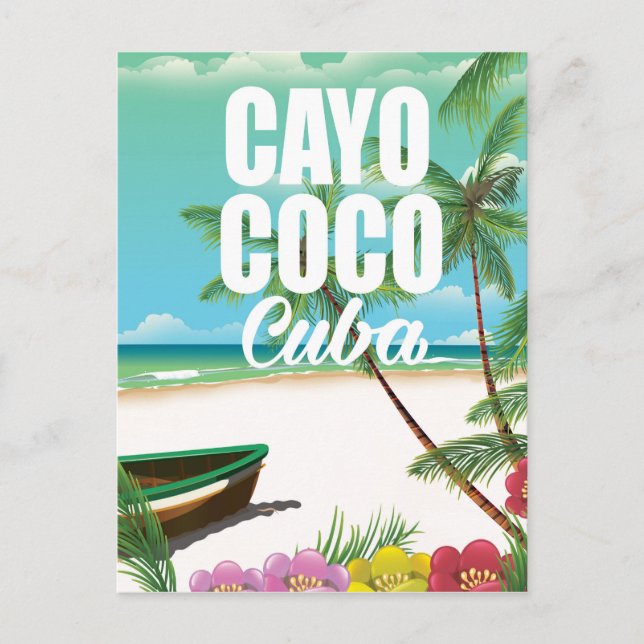 Cayo Coco Cuban beach vacation poster Postcard (Front)