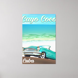 Cayo Coco cuban vacation poster Canvas Print