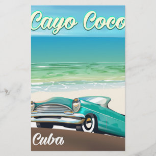 Cayo Coco cuban vacation poster Stationery