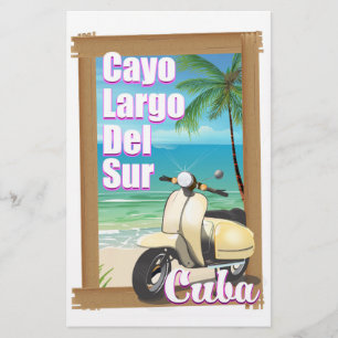 Cayo Largo del Sur cuban vacation poster Stationery