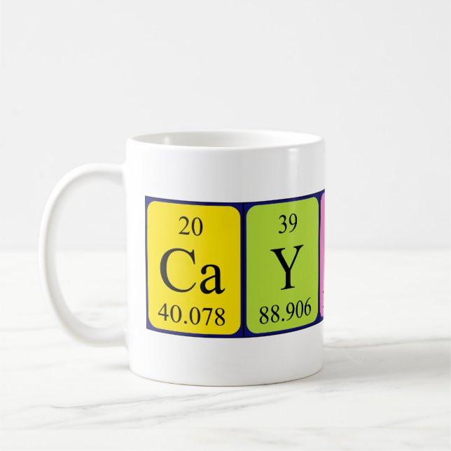 Cayson periodic table name mug (Left)