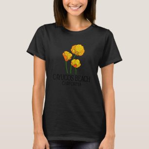 Cayucos Beach California CA Poppy Flower State Cit T-Shirt