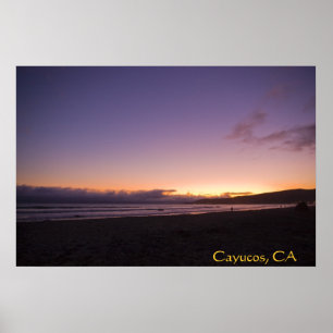 Cayucos, CA Beach Sunset Poster 2