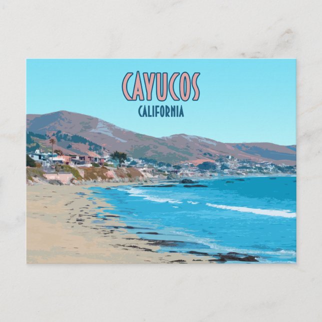 Cayucos California Central Coast Vintage Postcard (Front)