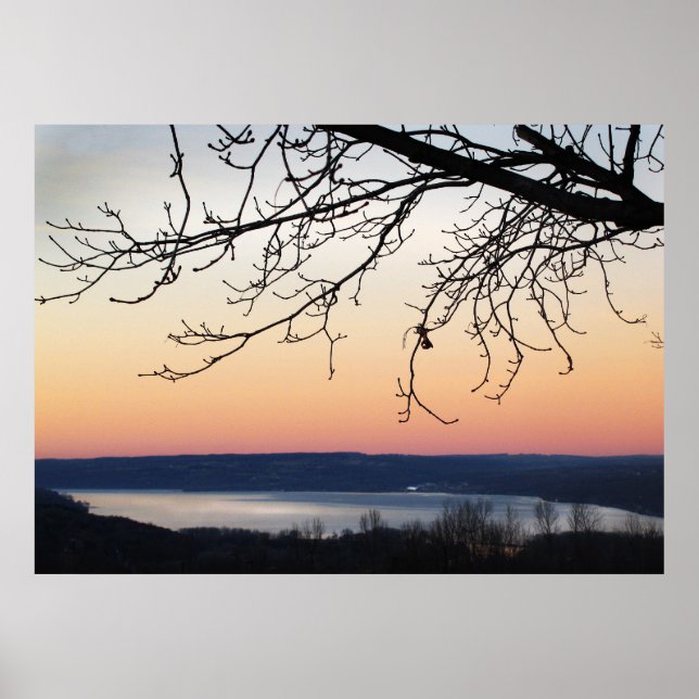 Cayuga Lake at Sunset Poster (Front)