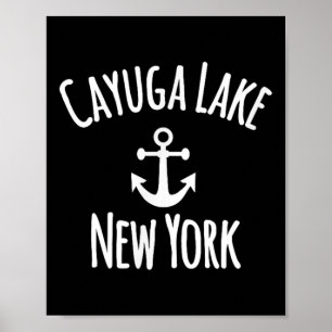 Cayuga Lake Boating Sailing Nautical Rustic Boat A Poster