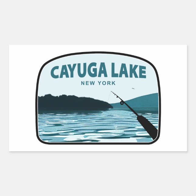 Cayuga Lake New York Fishing Rod Sticker (Front)