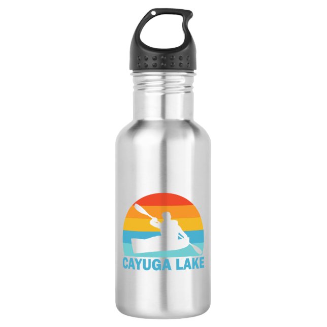 Cayuga Lake New York Kayak 532 Ml Water Bottle (Front)