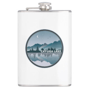 Cayuga Lake New York Reflection Hip Flask