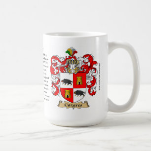 Cazares, the Origin, the Meaning and the Crest Coffee Mug
