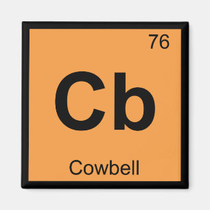 Cb - Cowbell Music Chemistry Periodic Table Symbol Magnet