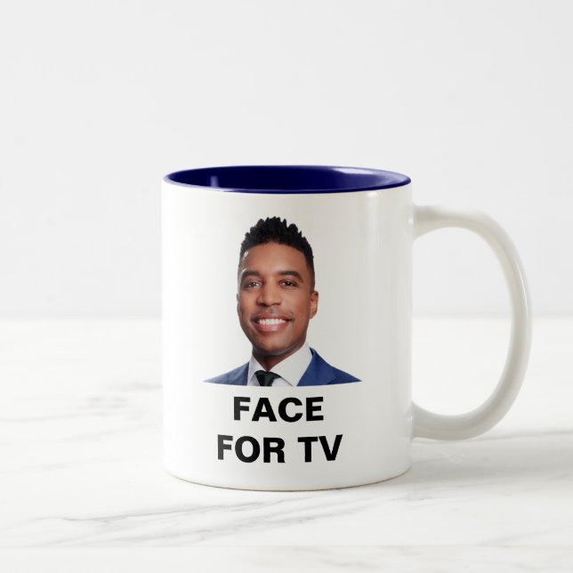 CB Face for TV Two-Tone Coffee Mug (Right)
