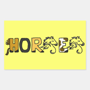 CB- Fun Horse Cartoon Letters Stickers