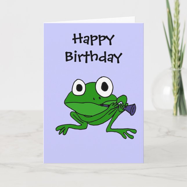 CB- Funny Frog Playing Clarinet Card (Front)