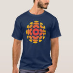 CBC 1974 Logo Men's T-Shirt<br><div class="desc">Created by Burton Kramer, a designer and artist whose work is featured as part of the permanent collection at the Smithsonian Institute. Sometimes called the exploding pizza or pineapple, Burton Kramer's modernist logo features the letter "C" for Canada at its core. According to the CBC's 1974 corporate manual, "the overall...</div>