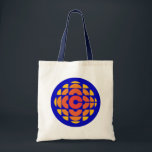 CBC 1974 Logo Tote Bag<br><div class="desc">Created by Burton Kramer, a designer and artist whose work is featured as part of the permanent collection at the Smithsonian Institute. Sometimes called the exploding pizza or pineapple, Burton Kramer's modernist logo features the letter "C" for Canada at its core. According to the CBC's 1974 corporate manual, "the overall...</div>