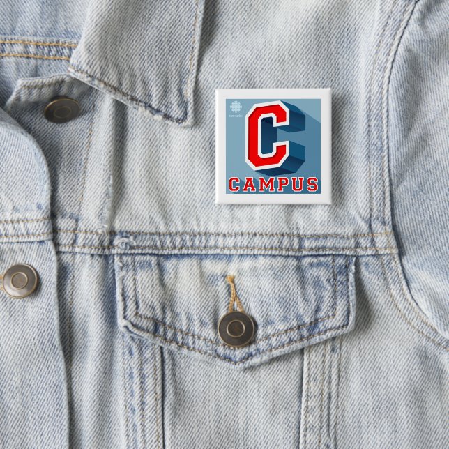 CBC Campus 2 Inch Square Button (In Situ)