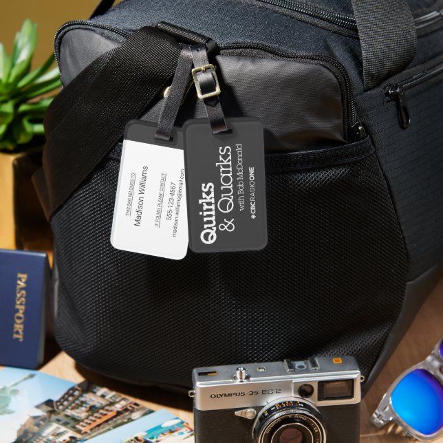 CBC Quirks & Quarks Luggage Tag (Front & Back)
