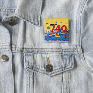 CBC Radio 740 - 1980 promo graphic 2 Inch Square Button