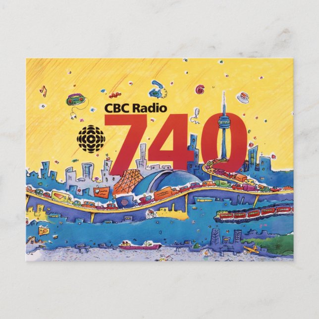 CBC Radio 740 - 1980 promo graphic Postcard (Front)
