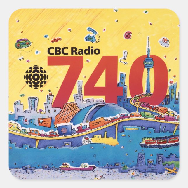 CBC Radio 740 - 1980 promo graphic Square Sticker (Front)