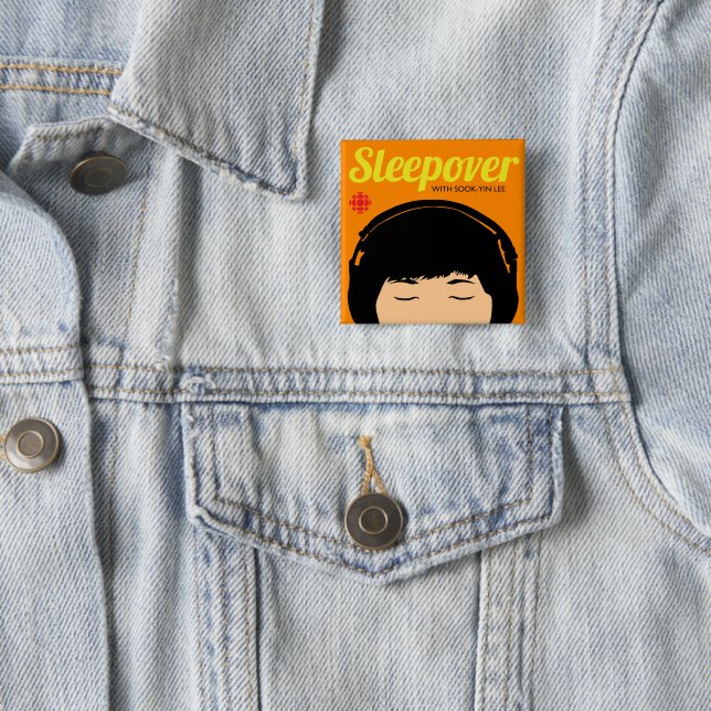 CBC Sleepover 2 Inch Square Button (In Situ)