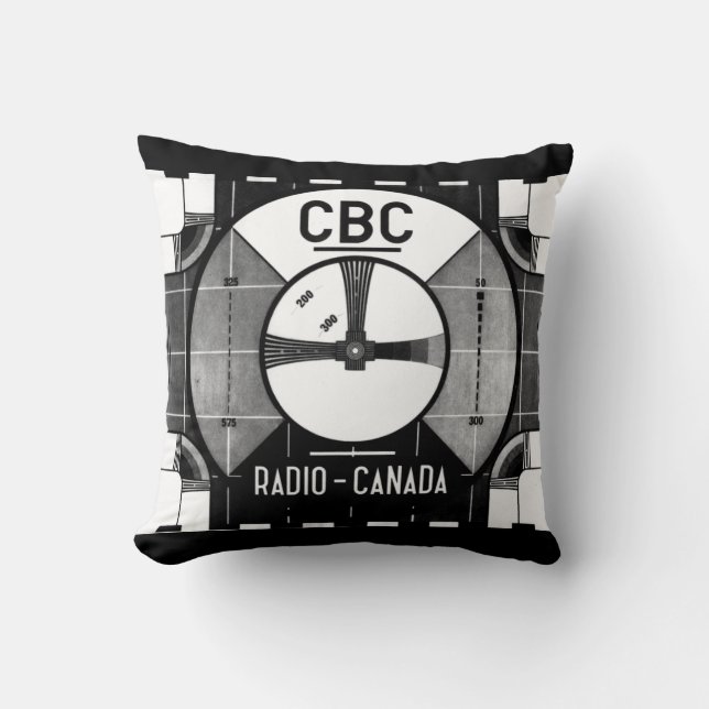 CBC Test Pattern Throw Pillow (Front)