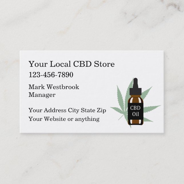 CBD Oil Store Retail  Business Card (Front)