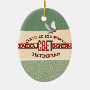 CBET BIOMEDICAL ENGINEERING LOGO  EQUIPMENT TECH CERAMIC ORNAMENT