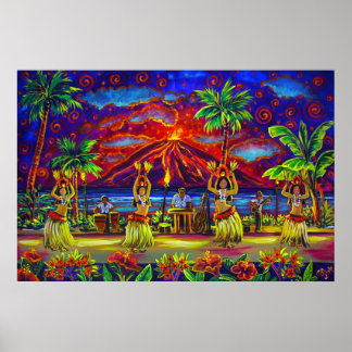 CBjork, Hawaiian Hula Luau Poster énorme