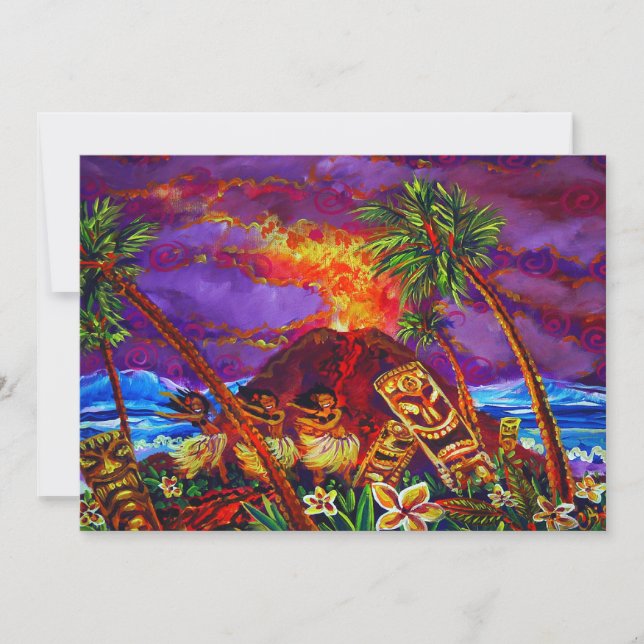 CBjork Party Invitations Happy Hula Lava (Front)