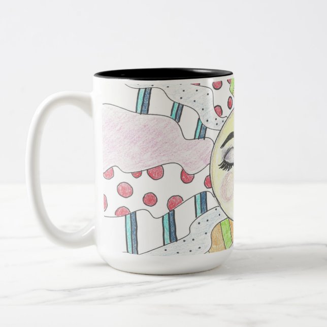 CBS Sunday Morning - peaceful sun Two-Tone Coffee Mug (Left)