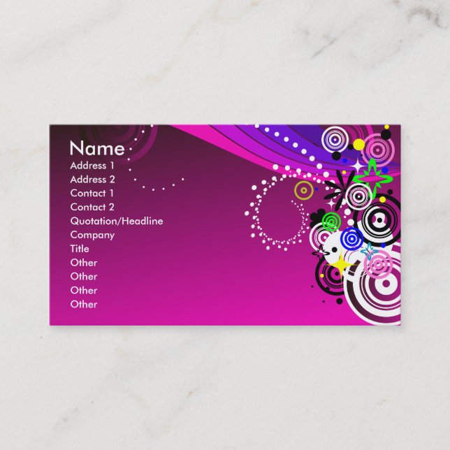 CC-38.ai, Name, Address 1, Address 2, Contact 1... Business Card (Front)
