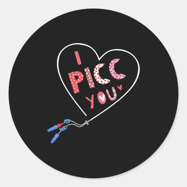 Cc Heart Valentine Vascular Access Team Cc Iv Nurs Classic Round Sticker (Front)